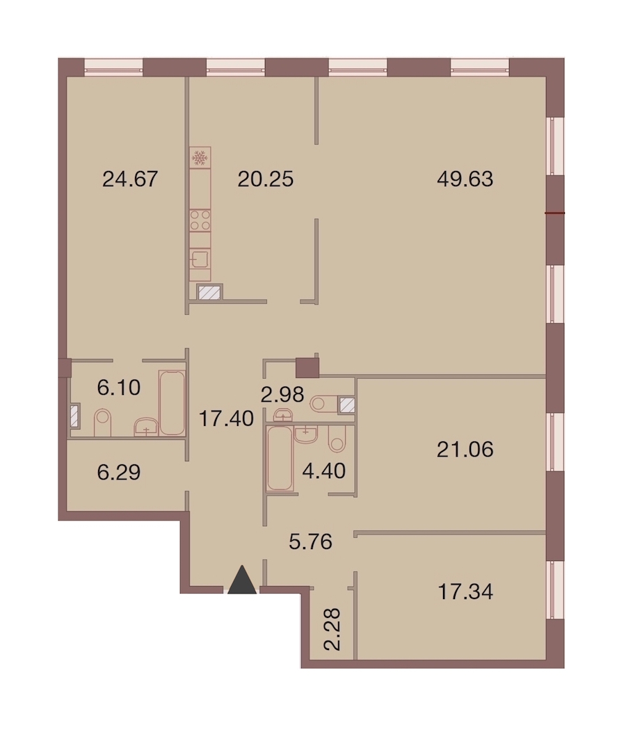 4-комнатная, 178 м² — ЖК ЖК Neva Haus (Нева Хаус)