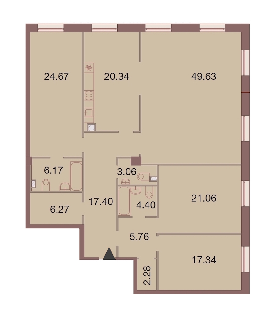 4-комнатная, 178 м² — ЖК ЖК Neva Haus (Нева Хаус)