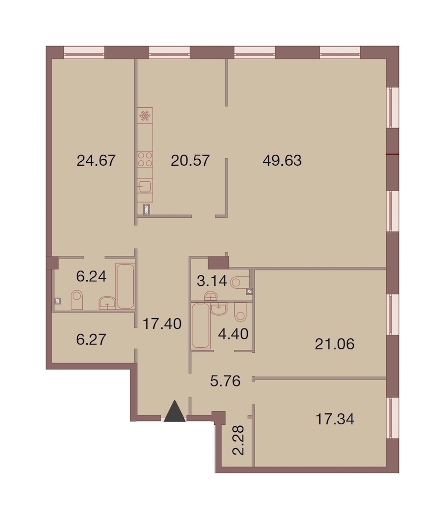 4-комнатная, 179 м² — ЖК ЖК Neva Haus (Нева Хаус)