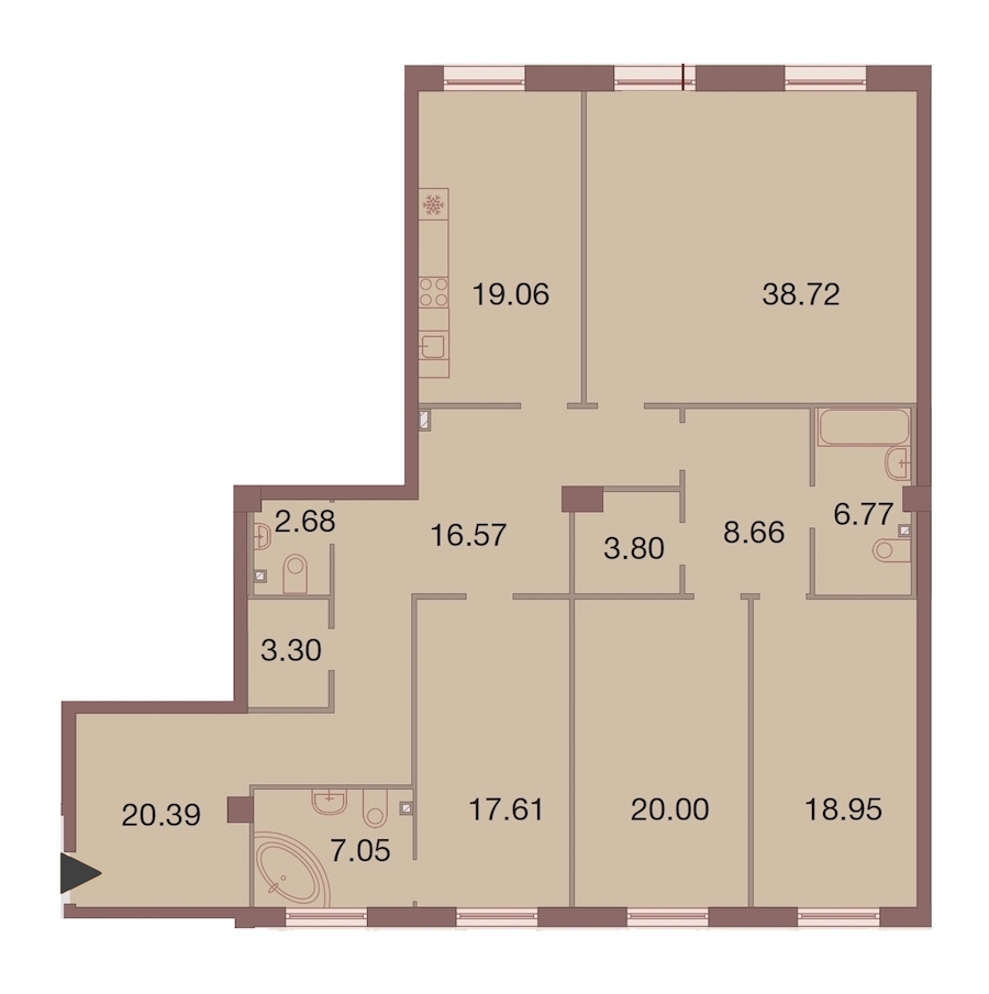 4-комнатная, 184 м² — ЖК ЖК Neva Haus (Нева Хаус)