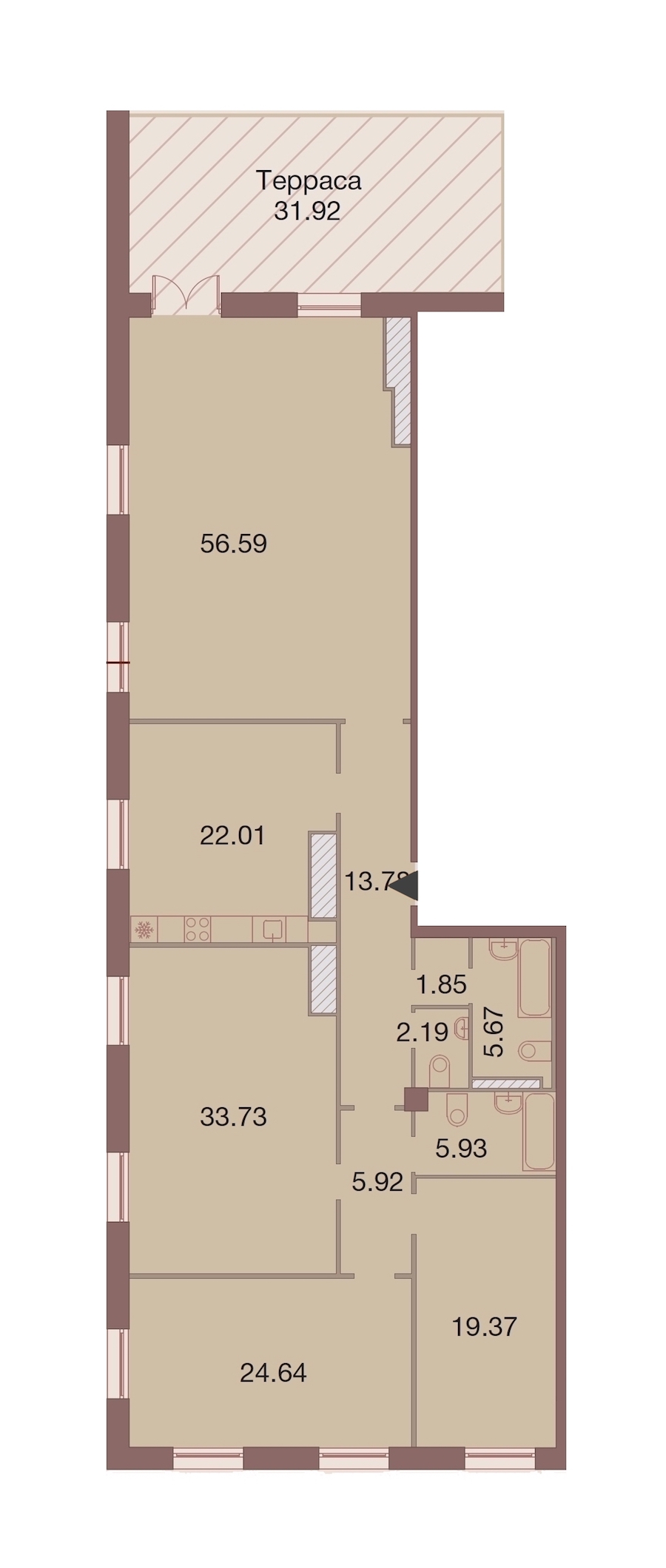4-комнатная, 201 м² — ЖК ЖК Neva Haus (Нева Хаус)