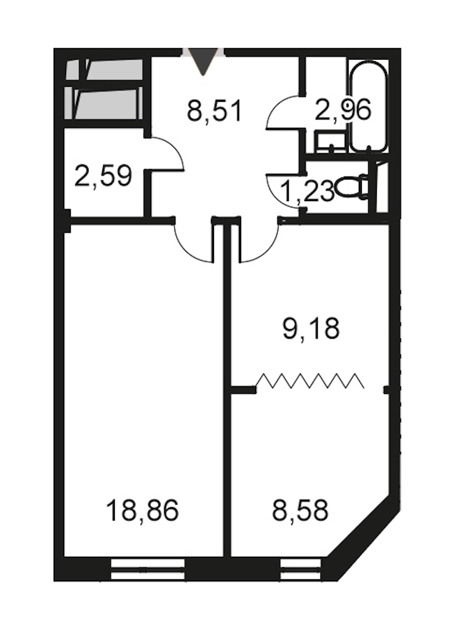 2-комнатная, 52 м² — ЖК ЖК Артхаус
