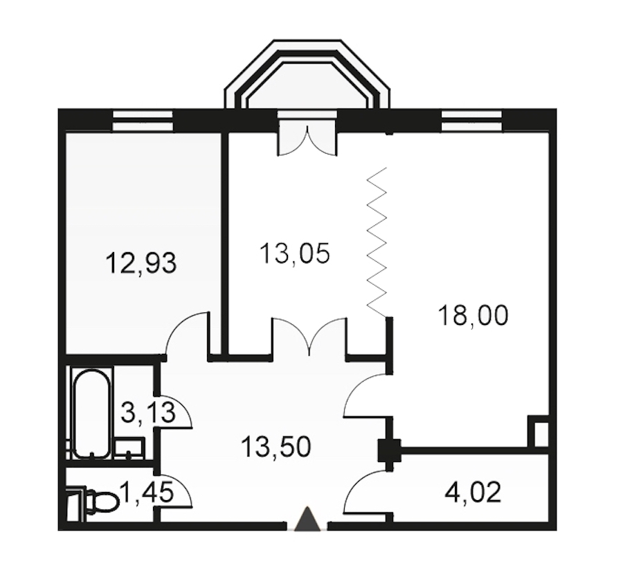 2-комнатная, 67 м² — ЖК ЖК Артхаус