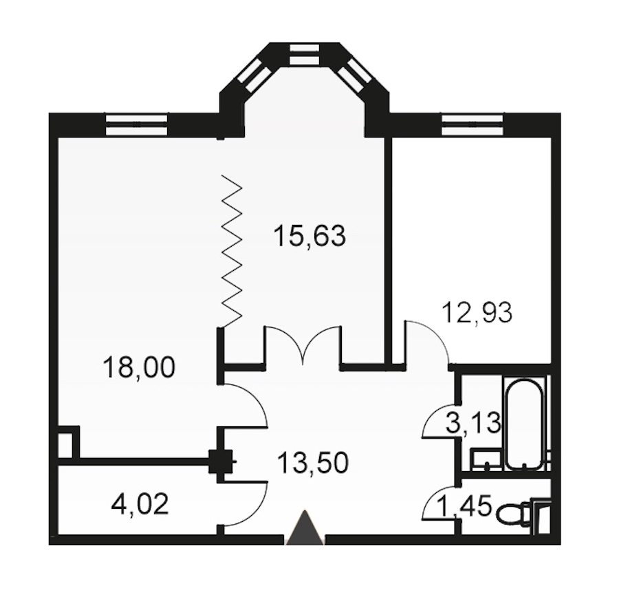 2-комнатная, 69 м² — ЖК ЖК Артхаус
