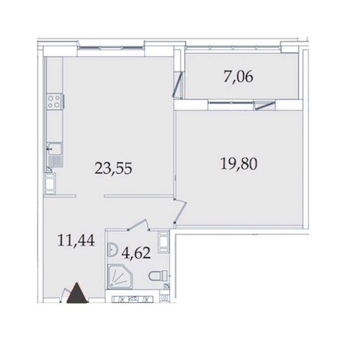 1-комнатная, 67 м² — ЖК МФК Аватар (МФК Avatar)
