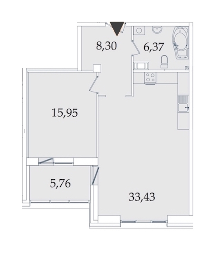 1-комнатная, 70 м² — ЖК МФК Аватар (МФК Avatar)