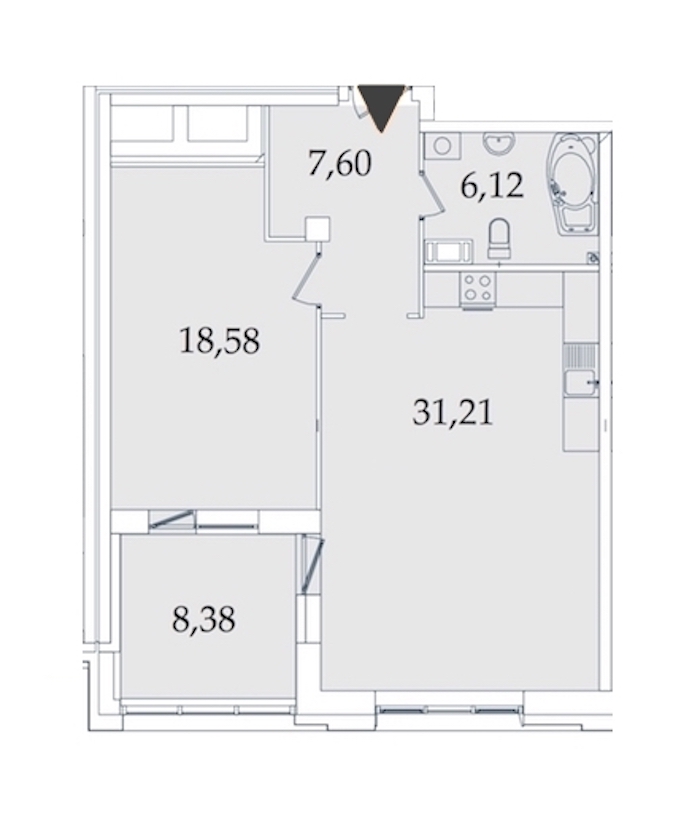 1-комнатная, 71 м² — ЖК МФК Аватар (МФК Avatar)
