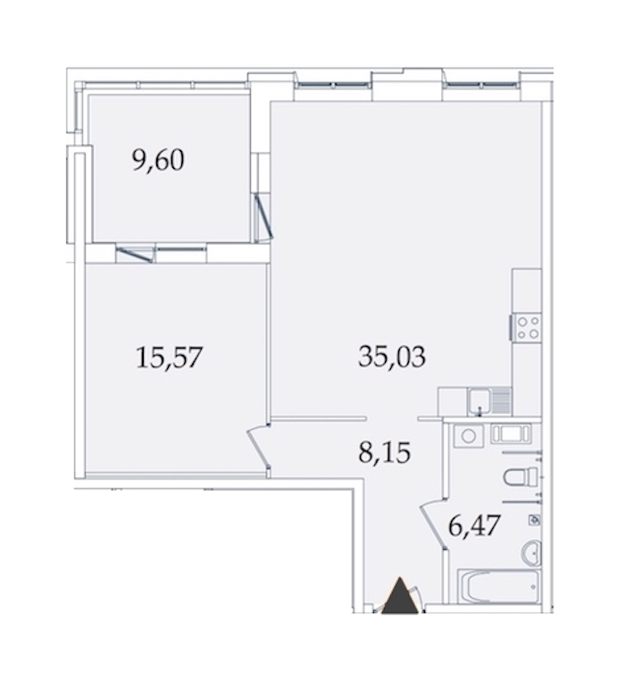 1-комнатная, 75 м² — ЖК МФК Аватар (МФК Avatar)