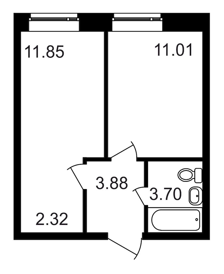 1-комнатная, 33 м² — ЖК ЖК Северный