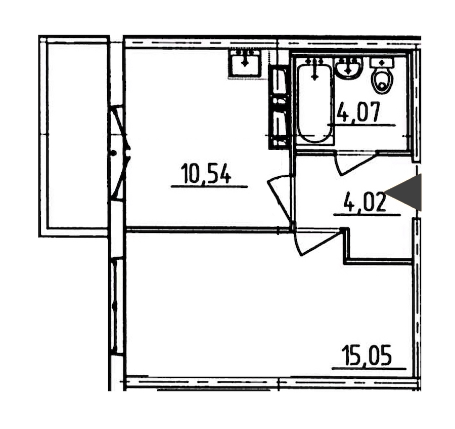 1-комнатная, 35 м² — ЖК ЖК Аэросити