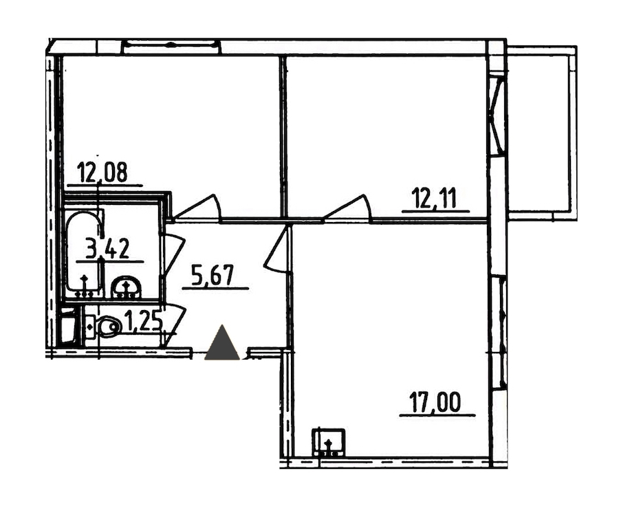 2-комнатная, 53 м² — ЖК ЖК Аэросити