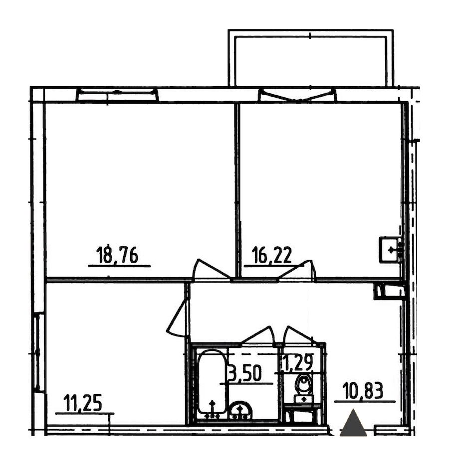 2-комнатная, 63 м² — ЖК ЖК Аэросити