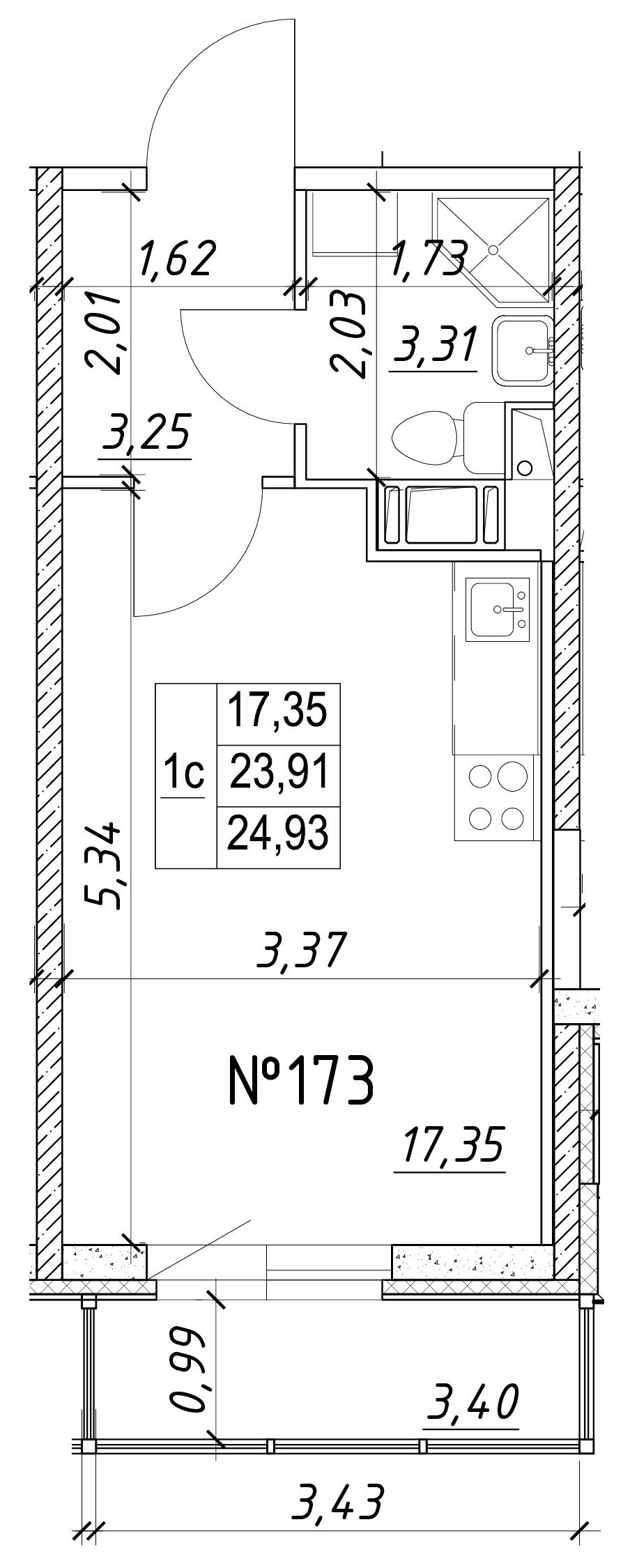 Студия, 25 м² — ЖК Ап-квартал Московский (Up-квартал Московский)