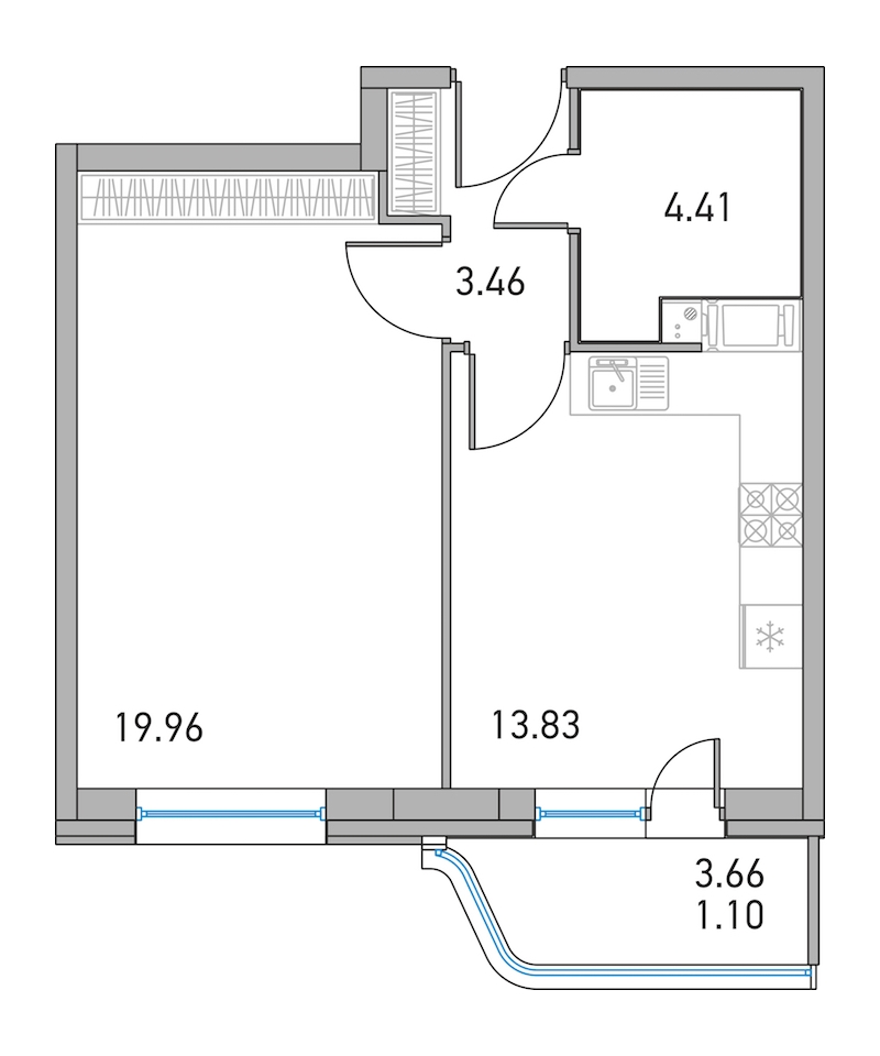 1-комнатная, 42 м² — ЖК ЖК Дом на Львовской