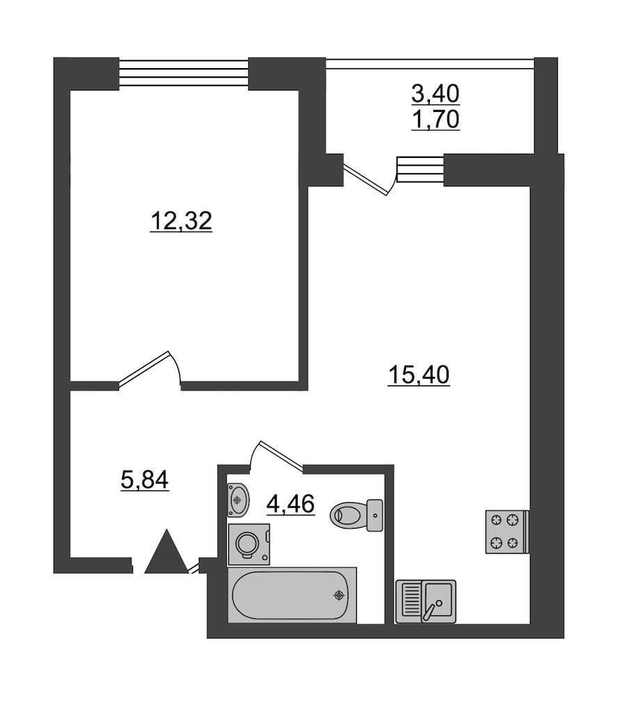 1-комнатная, 40 м² — ЖК ЖК ID Мурино (Айди Мурино)