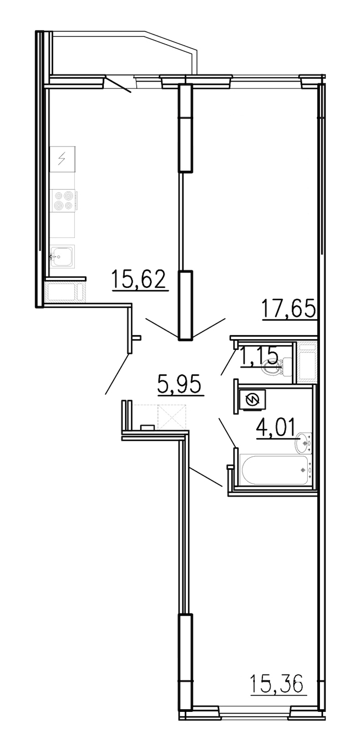 2-комнатная, 61 м² — ЖК ЖК Yoga (Йога)