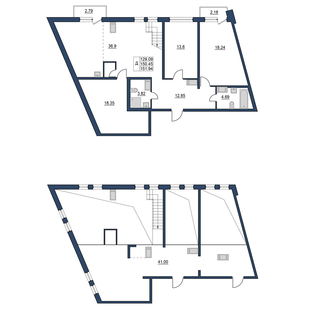 3-комнатная, 152 м² — ЖК ЖК Курортный