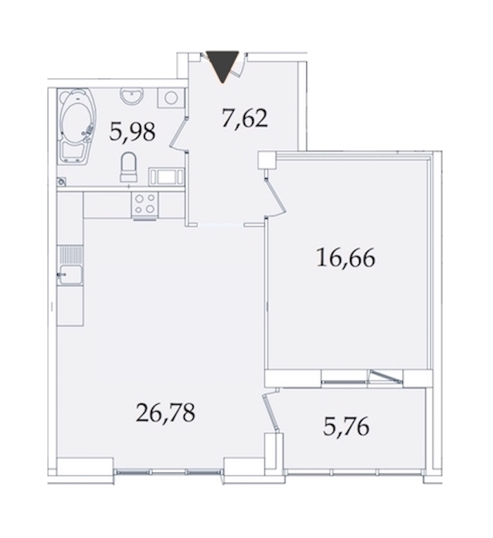 1-комнатная, 62 м² — ЖК МФК Аватар (МФК Avatar)