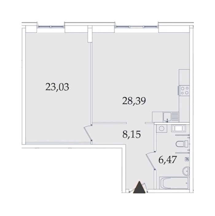 1-комнатная, 66 м² — ЖК МФК Аватар (МФК Avatar)