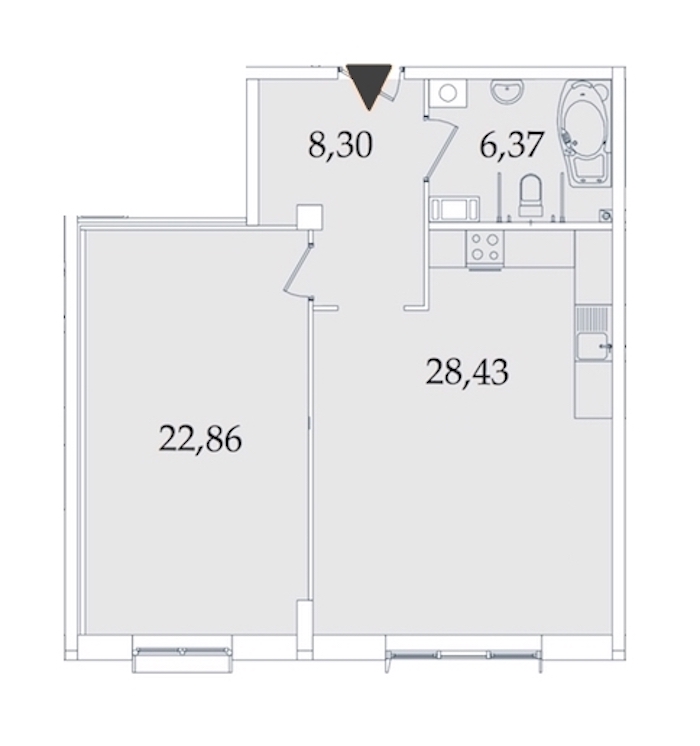 1-комнатная, 67 м² — ЖК МФК Аватар (МФК Avatar)