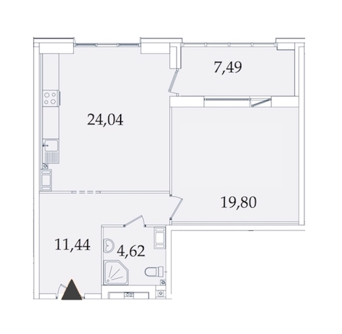 1-комнатная, 67 м² — ЖК МФК Аватар (МФК Avatar)