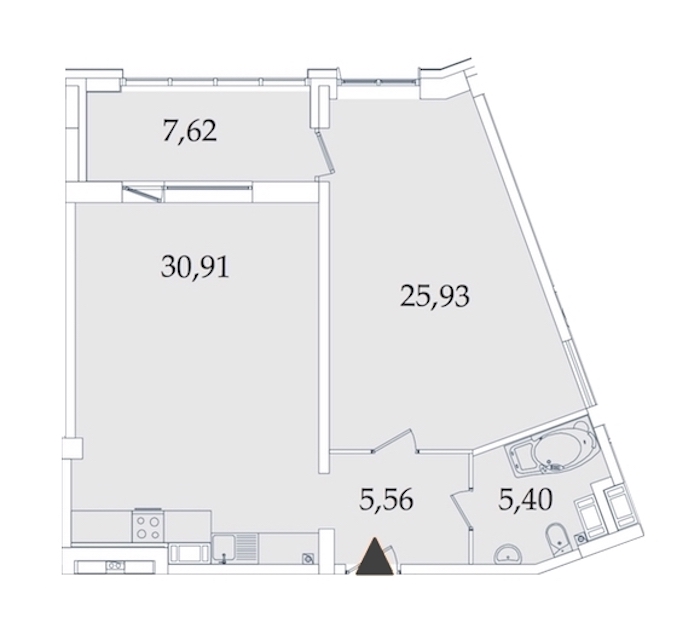 1-комнатная, 75 м² — ЖК МФК Аватар (МФК Avatar)