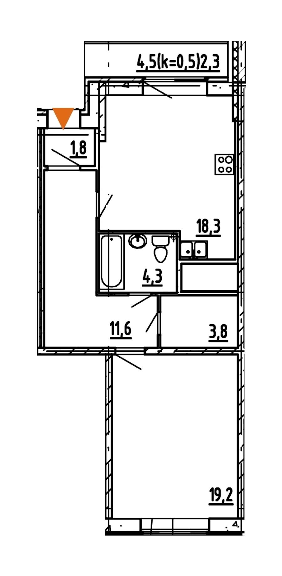 1-комнатная, 61 м² — ЖК ЖК Эталон на Неве