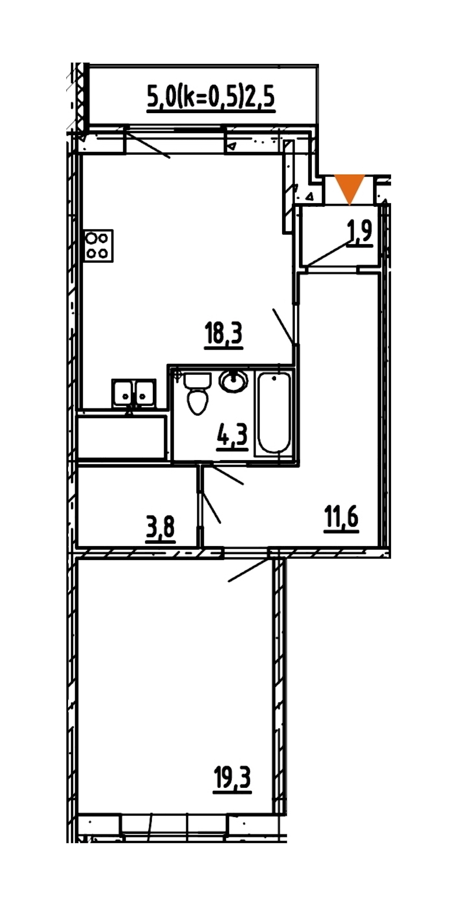 1-комнатная, 62 м² — ЖК ЖК Эталон на Неве