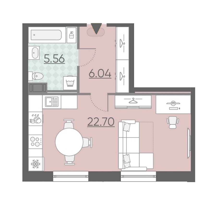 Студия, 34 м² — ЖК Апарт-комплекс Neopark (Неопарк)