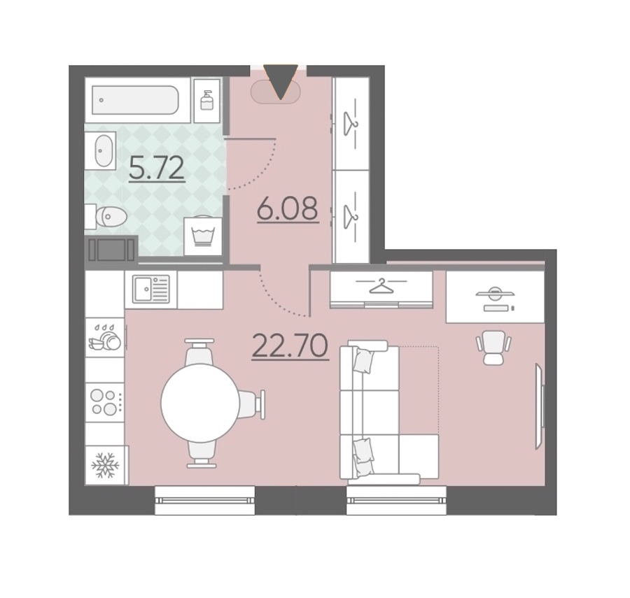Студия, 35 м² — ЖК Апарт-комплекс Neopark (Неопарк)