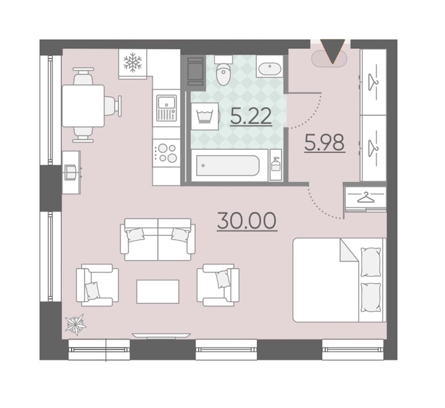 Студия, 41 м² — ЖК Апарт-комплекс Neopark (Неопарк)