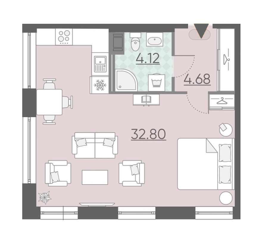 Студия, 42 м² — ЖК Апарт-комплекс Neopark (Неопарк)