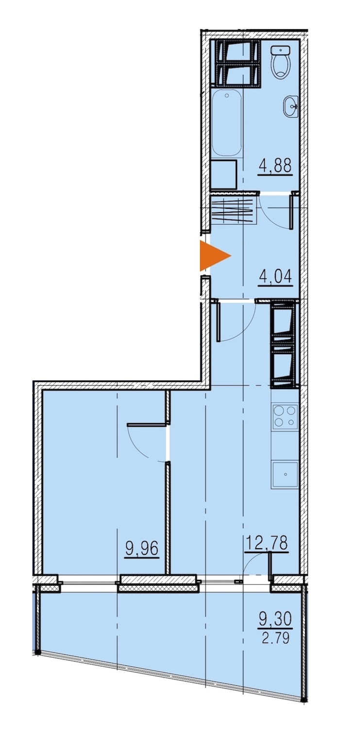 1-комнатная, 32 м² — ЖК ЖК Муринские высоты