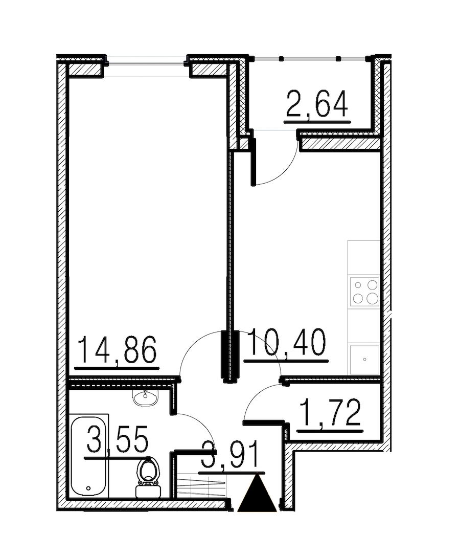 1-комнатная, 34 м² — ЖК ЖК Мурино Парк