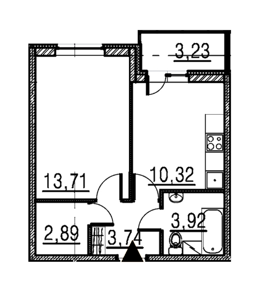 1-комнатная, 35 м² — ЖК ЖК Мурино Парк