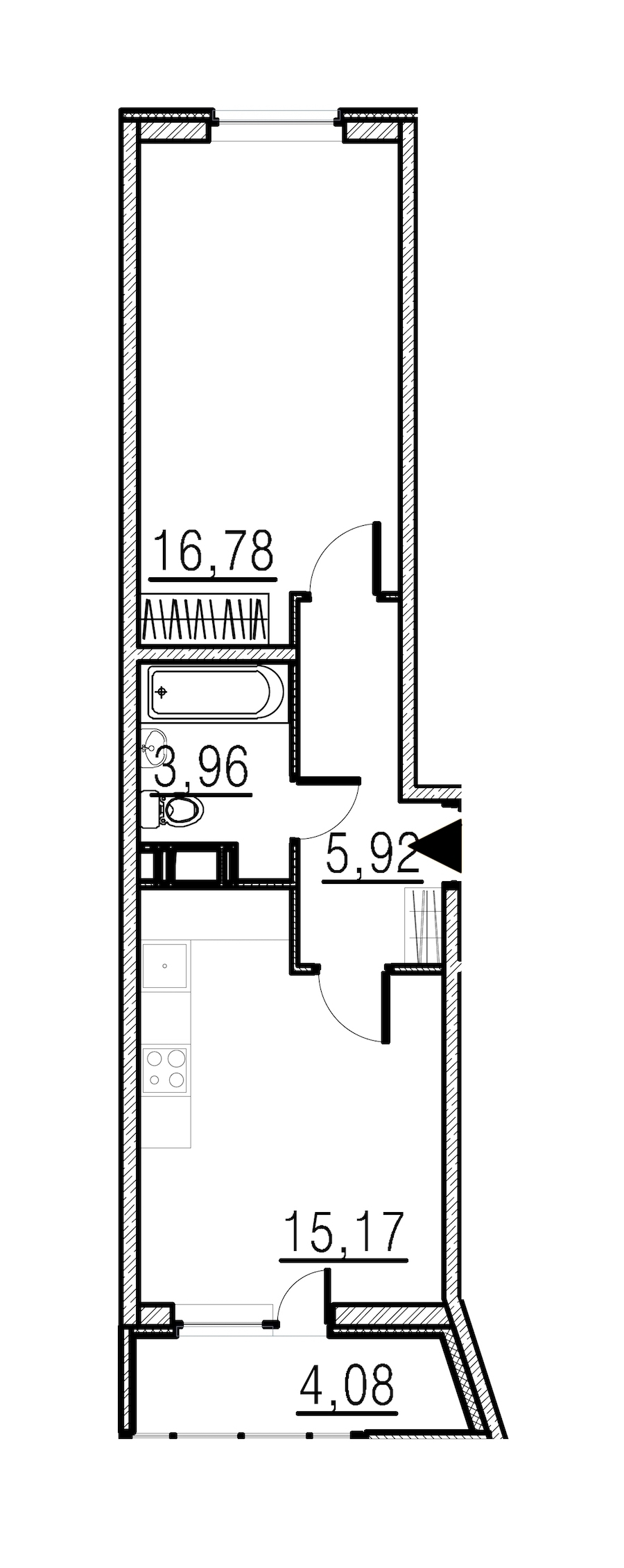 1-комнатная, 42 м² — ЖК ЖК Мурино Парк
