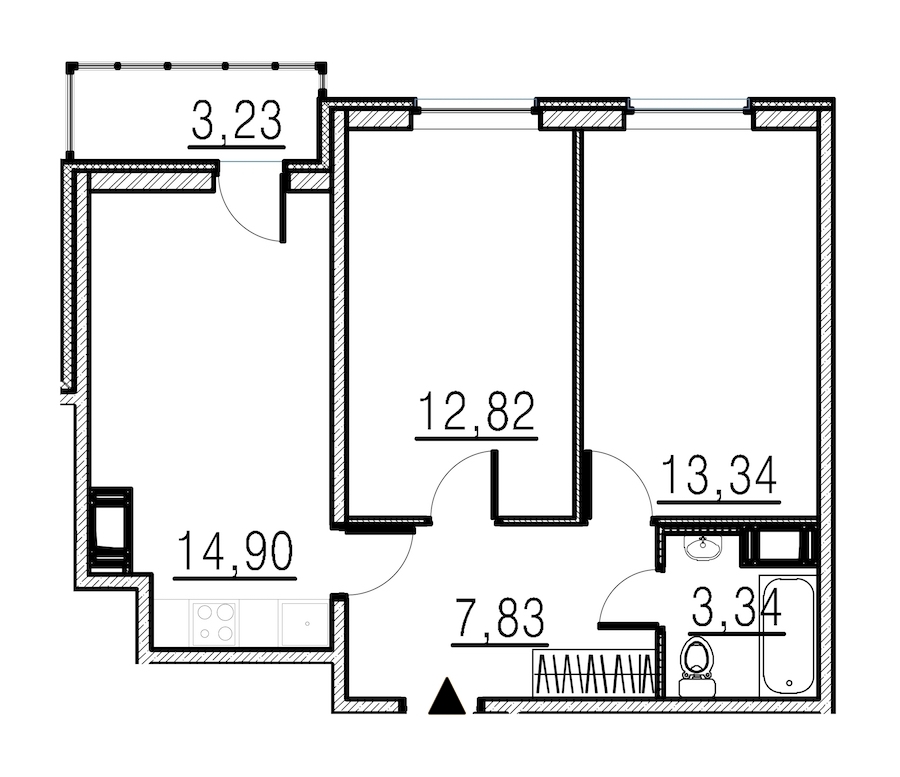 2-комнатная, 52 м² — ЖК ЖК Мурино Парк