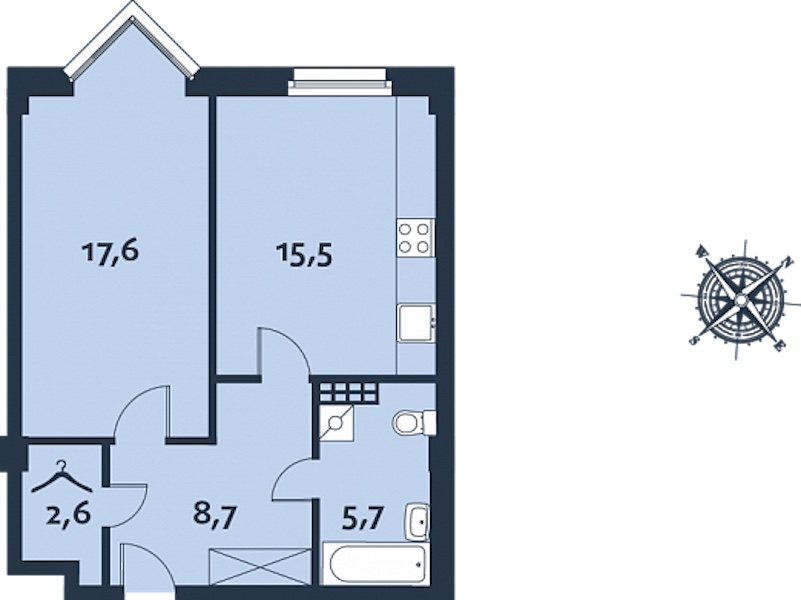 1-комнатная, 50 м² — ЖК ЖК Royal Park (Роял Парк)
