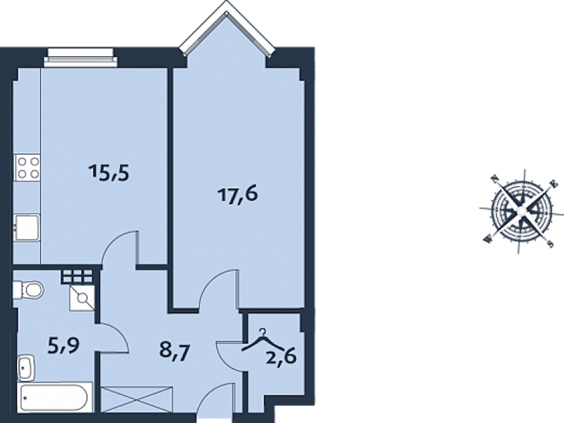 1-комнатная, 50 м² — ЖК ЖК Royal Park (Роял Парк)