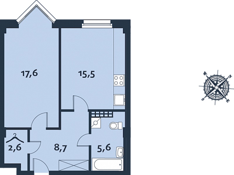 1-комнатная, 50 м² — ЖК ЖК Royal Park (Роял Парк)