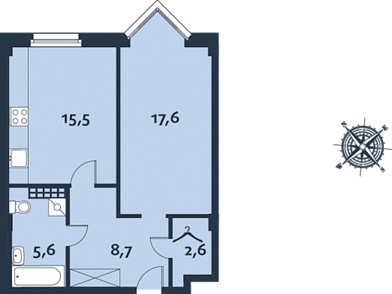 1-комнатная, 50 м² — ЖК ЖК Royal Park (Роял Парк)