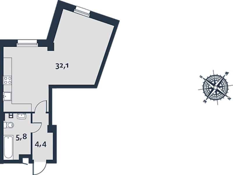 Студия, 42 м² — ЖК ЖК Royal Park (Роял Парк)