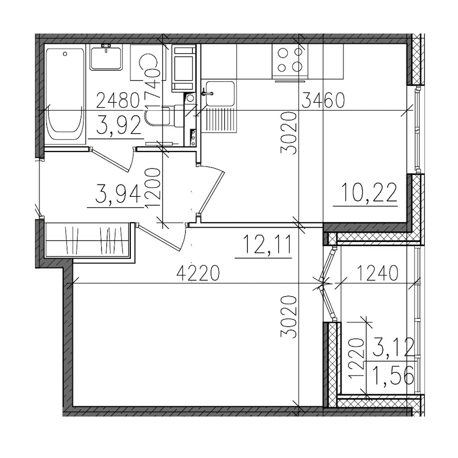 1-комнатная, 32 м² — ЖК ЖК Янила Драйв