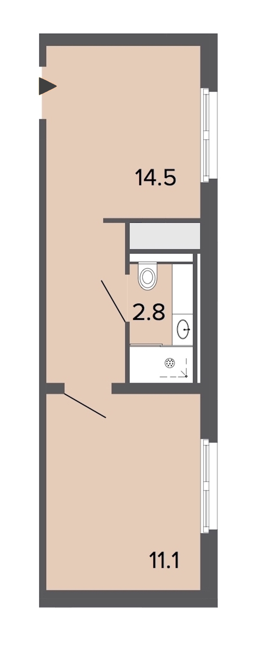 Студия, 30 м² — ЖК Апарт-отель Studio Moskovsky (Студио Московский)