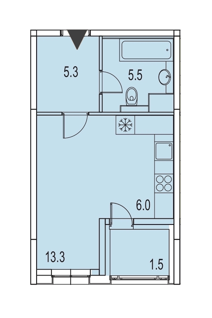 Студия, 32 м² — ЖК ЖК Лайф Лесная