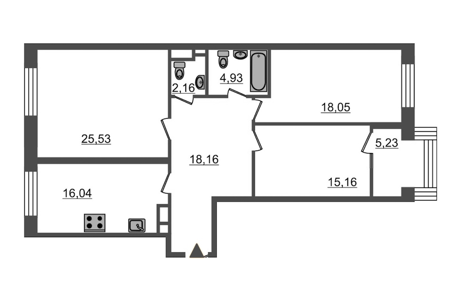 3-комнатная, 105 м² — ЖК ЖК Botanica (Ботаника)
