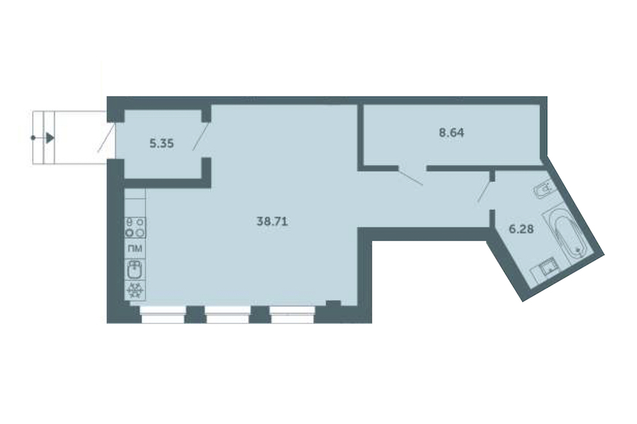 Студия, 59 м² — ЖК ЖК Лахта Парк