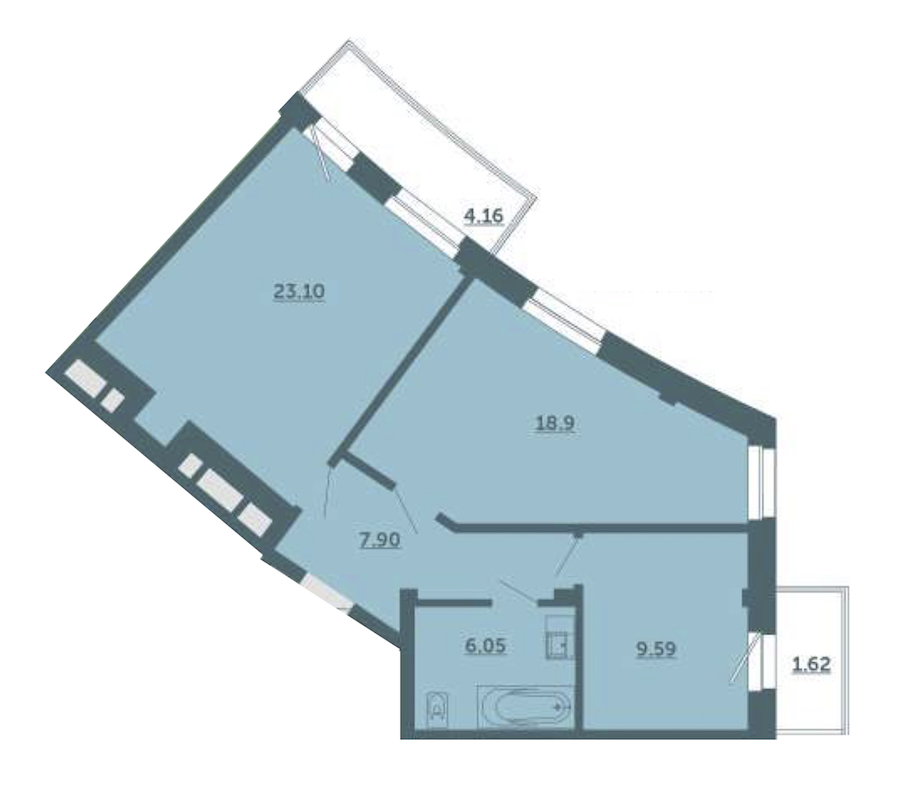2-комнатная, 67 м² — ЖК ЖК Лахта Парк