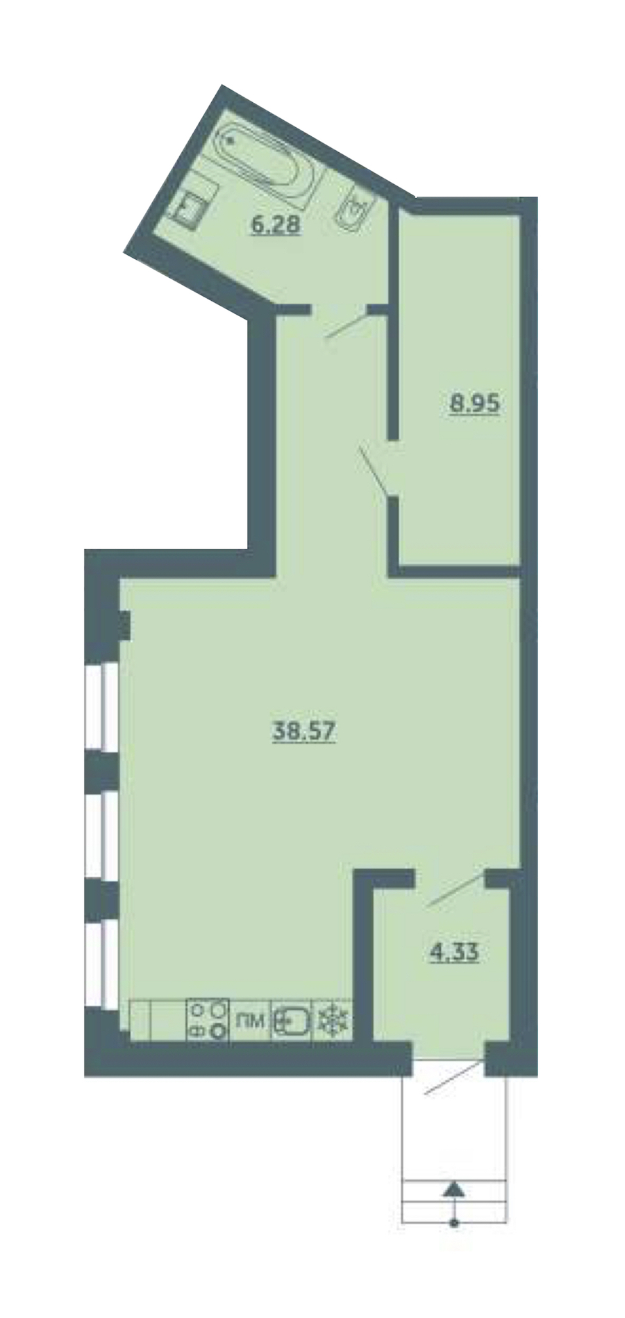 Студия, 58 м² — ЖК ЖК Лахта Парк