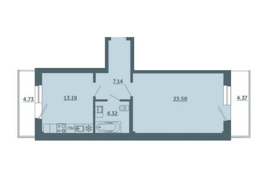 1-комнатная, 56 м² — ЖК ЖК Лахта Парк